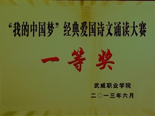 “我的中國(guó)夢(mèng)”經(jīng)典愛國(guó)詩(shī)文誦讀大賽一等獎(jiǎng)